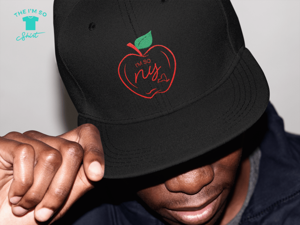 I'M SO NY BIG APPLE Closeup CAP MOCKUP